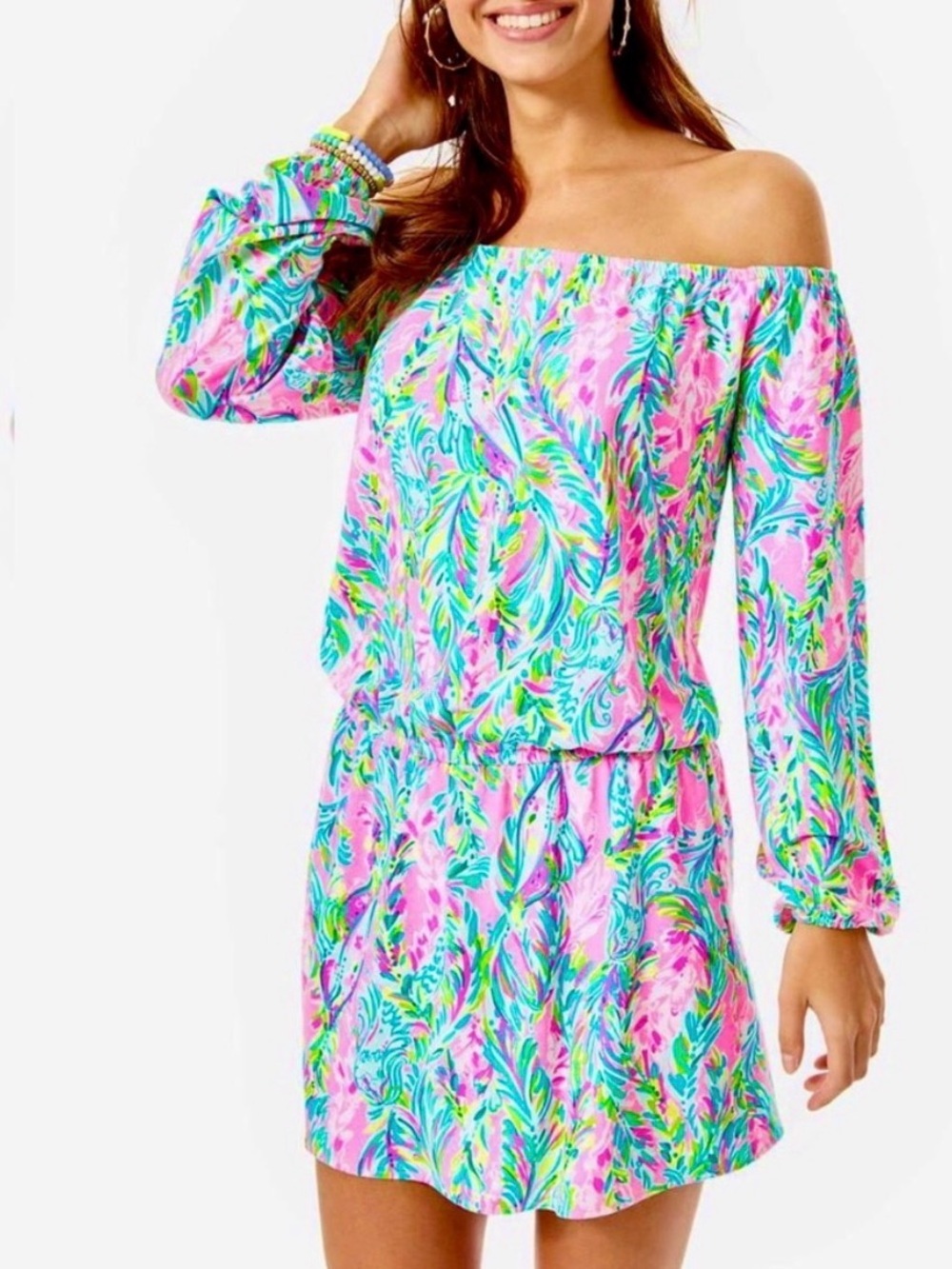 Lilly Pulitzer Lana Romper Dress in Unicorn of the Sea Size XS - Picture 2 of 7